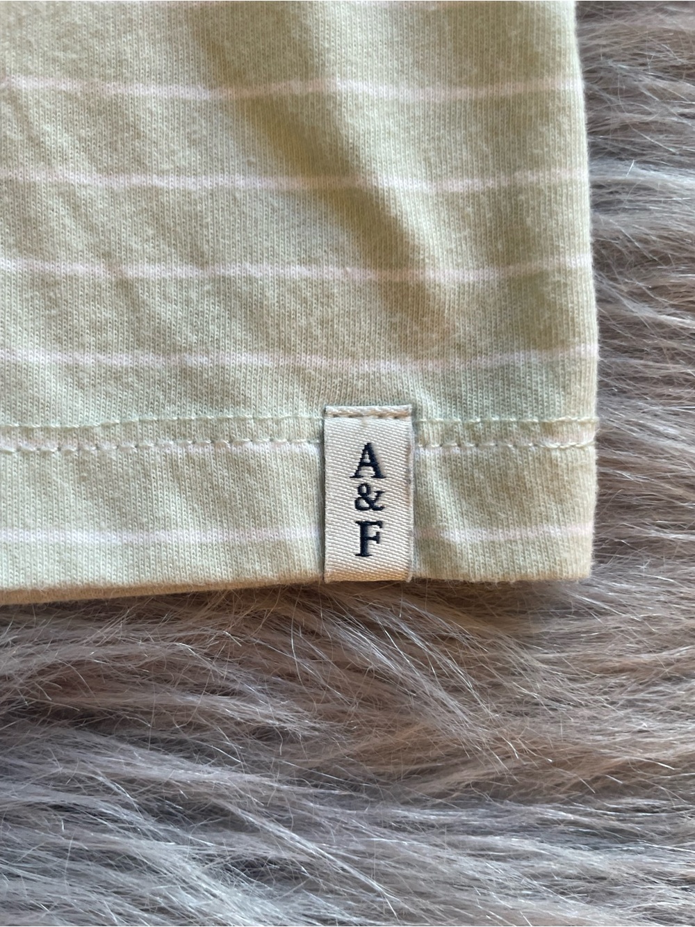 *SOLD*🐶Abercrombie & Fitch Kids Pale Green Stripe Short Sleeve Tee - Picture 2 of 7